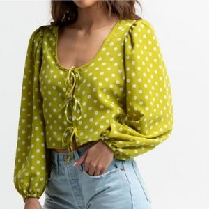 NWT LEVIS Floral Embry Tie Blouse Size XS